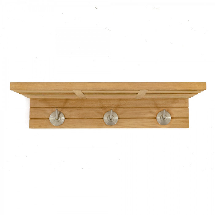 Westminster Teak Solid Wood Accent Shelf with Hooks Wayfair